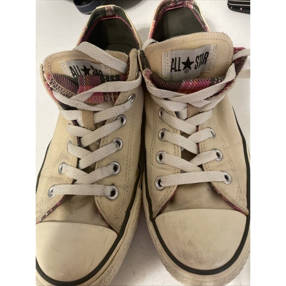 Converse All Star Chuck Taylor Off White Low Tops Size Men’s 8 Women’s 10 - Picture 1 of 16